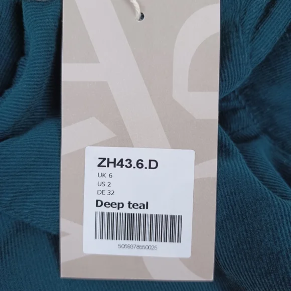 Wrap London Corduroy Shirt Dress Size 2 Women Cotton Long Sleeve Color Deep Teal - Picture 9 of 16